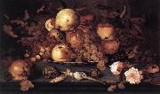 AST, Balthasar van der Still-life with Dish of Fruit  ffg oil